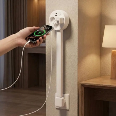 Сгъваем Разклонител с 3 Контакта и 2 USB Порта – FLEXSOCKET®